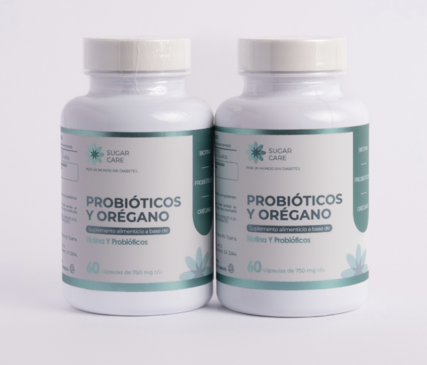 2 Frascos de probióticos y oregano